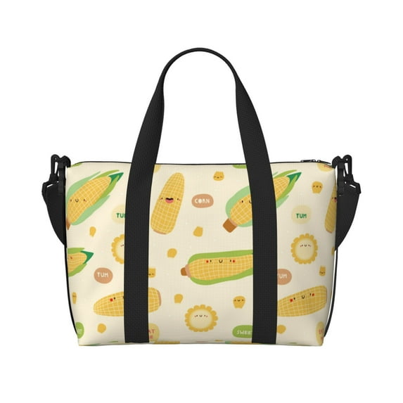 Travel Duffle Bag Cute Sweet Corn Travel Tote Bags Carry on Luggage Waterproof Weekender Bags with Top Handle Adjustable Shoulde Strap for Travel Gym
