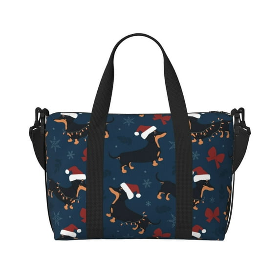 Travel Duffle Bag Dachshund Dog Puppy No.1032 Travel Tote Bags Carry on Luggage Waterproof Weekender Bags with Top Handle Adjustable Shoulde Strap for Travel Gym