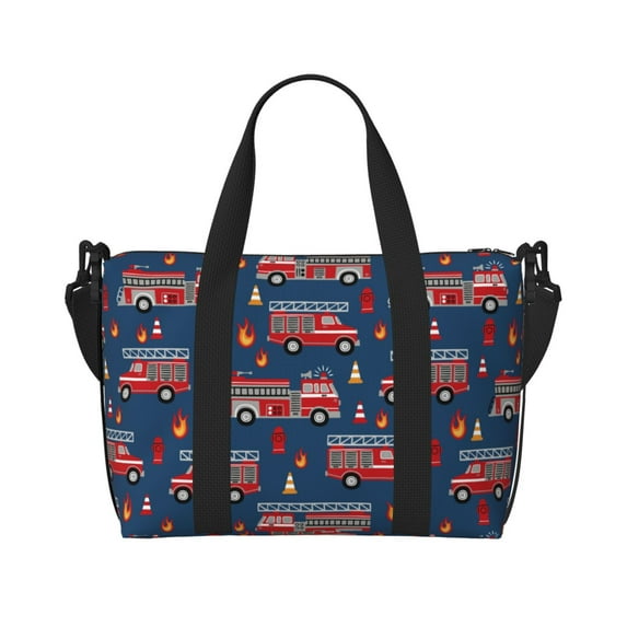 Travel Duffle Bag - Fire Truck 1 Weekender Bags for Women/Men with Adjustable Straps Shoulder Bag Crossbody Tote Bag for Travel, Gym, Yoga