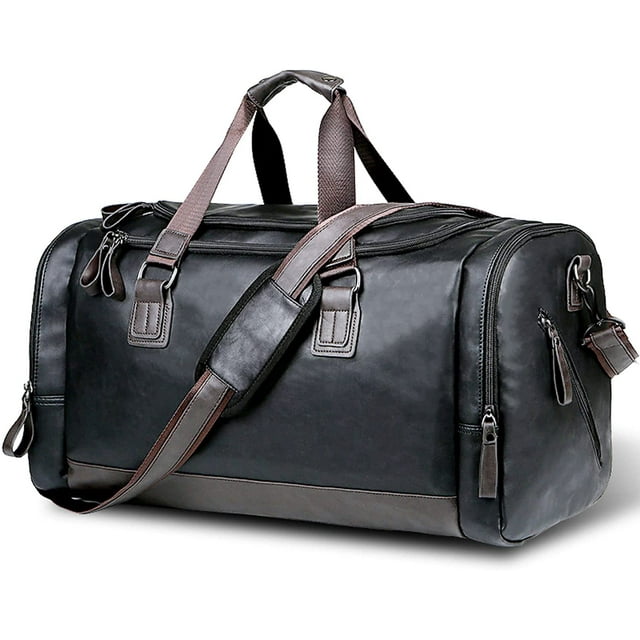 Travel Duffle Bag For Men 22" Leather Duffel Bags Waterproof Large