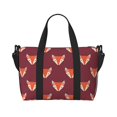 thumbnail image 1 of Travel Duffle Bag Fox Print Burgundy Travel Tote Bags Carry on Luggage Waterproof Weekender Bags with Top Handle Adjustable Shoulde Strap for Travel Gym, 1 of 5