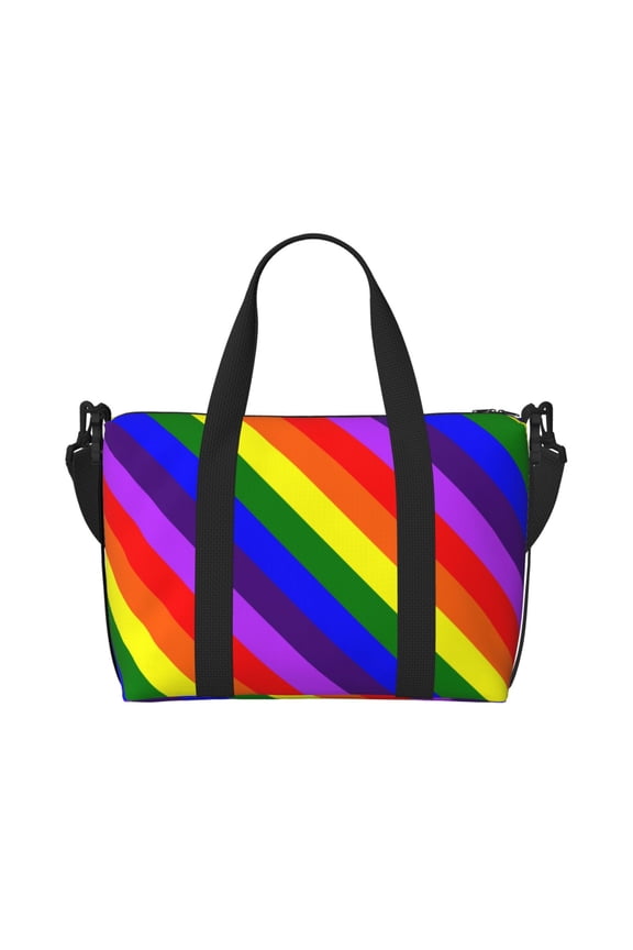 Travel Duffle Bag Gay-Pride Flag Weekender Overnight Gym Tote Shoulder Bag Workout Duffel Bag For Women Men