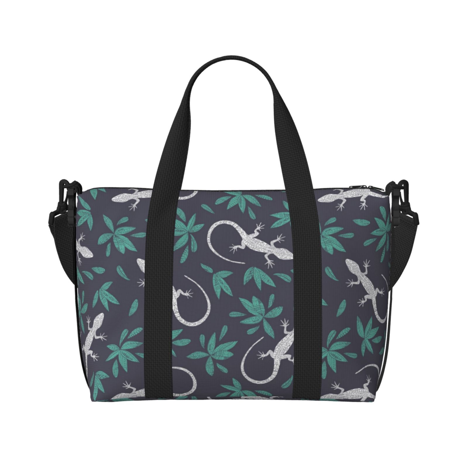 Travel Duffle Bag - Gecko Lizard Leaves Green Weekender Bags for Women ...