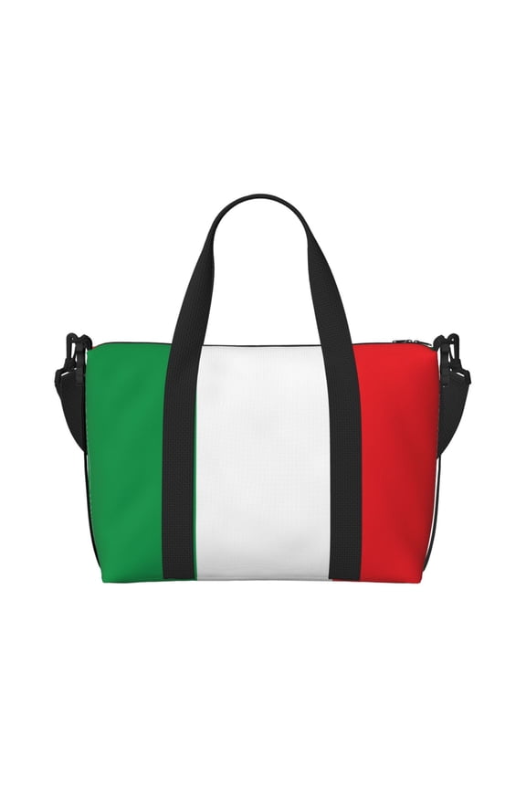 Travel Duffle Bag Italian Flag Weekender Overnight Gym Tote Shoulder Bag Workout Duffel Bag For Women Men
