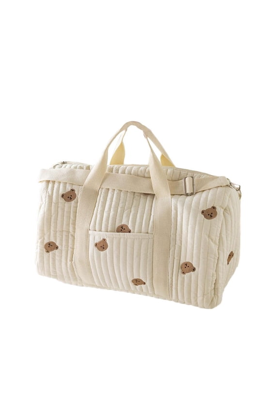 Travel Duffle Bag,Large Toiletry Personal Item Travel Carry On Bags,Quilted Duffle Travel Organizer Nappy Bag,Embroidered