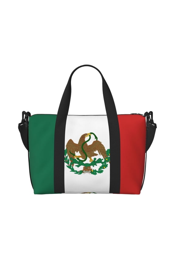 Travel Duffle Bag Mexican Flag Weekender Overnight Gym Tote Shoulder Bag Workout Duffel Bag For Women Men
