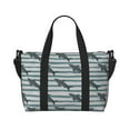 thumbnail image 1 of Travel Duffle Bag Striped Cute Cartoon Shark Travel Tote Bags Carry on Luggage Waterproof Weekender Bags with Top Handle Adjustable Shoulde Strap for Travel Gym, 1 of 5