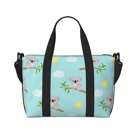 Travel Duffle Bag Sun Clouds Koala Travel Tote Bags Carry on Luggage Waterproof Weekender Bags with Top Handle Adjustable Shoulde Strap for Travel Gym