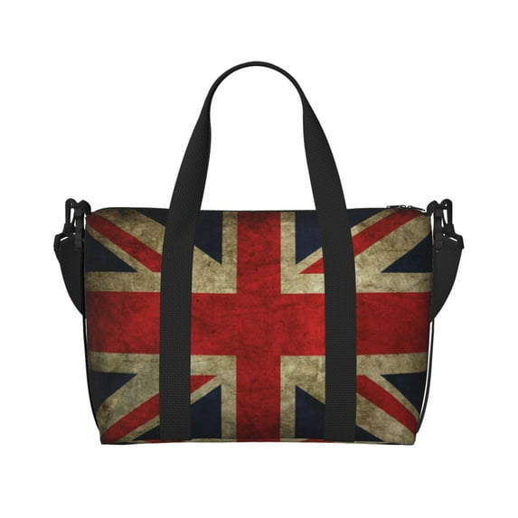 Travel Duffle Bag Union Jack Flag Weekender Overnight Gym Tote Shoulder Bag Workout Duffel Bag For Women Men