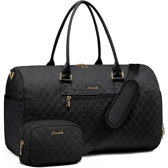 Travel Duffle Bag, Weekender Bag for Women with Toiletry Bag, Carry on Overnight Bag with Shoe Compartment, Gym Duffel Bag with Wet Pocket, Mommy Hospital Bags for Labor and Delivery