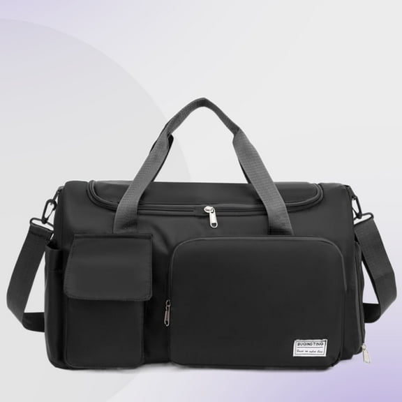 Travel Duffle Bag for Women Carry On Tote Weekender Overnight Bag with Adjustable Shoulder Strap, Large Capacity Duffel Bag With Shoe Compartment,Gym Tote Bag with Dry and Wet Separation, Black