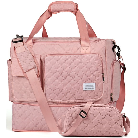 Gynky Travel Duffle Bag Weekender Bags for Women with Shoe Compartment Carry on Overnight Bag  with Toiletry Bag Hospital Bag for Labor and Delivery Weekender Overnight Bag for Trave Sport Hospital