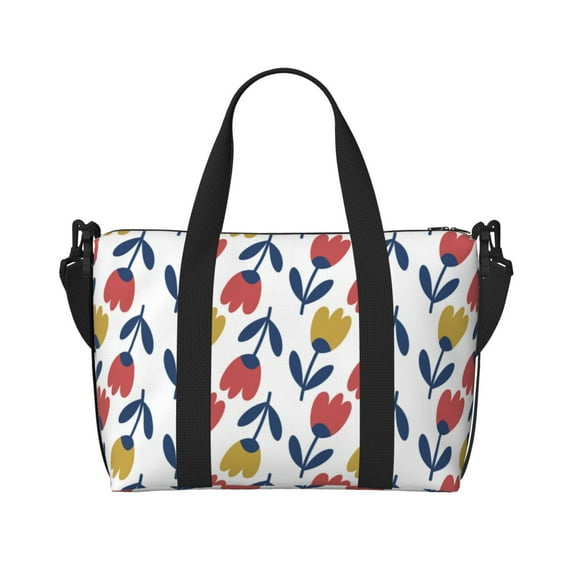 Travel Duffle Bag cartoon flowers_A Travel Tote Bags Carry on Luggage Waterproof Weekender Bags with Top Handle Adjustable Shoulde Strap for Travel Gym