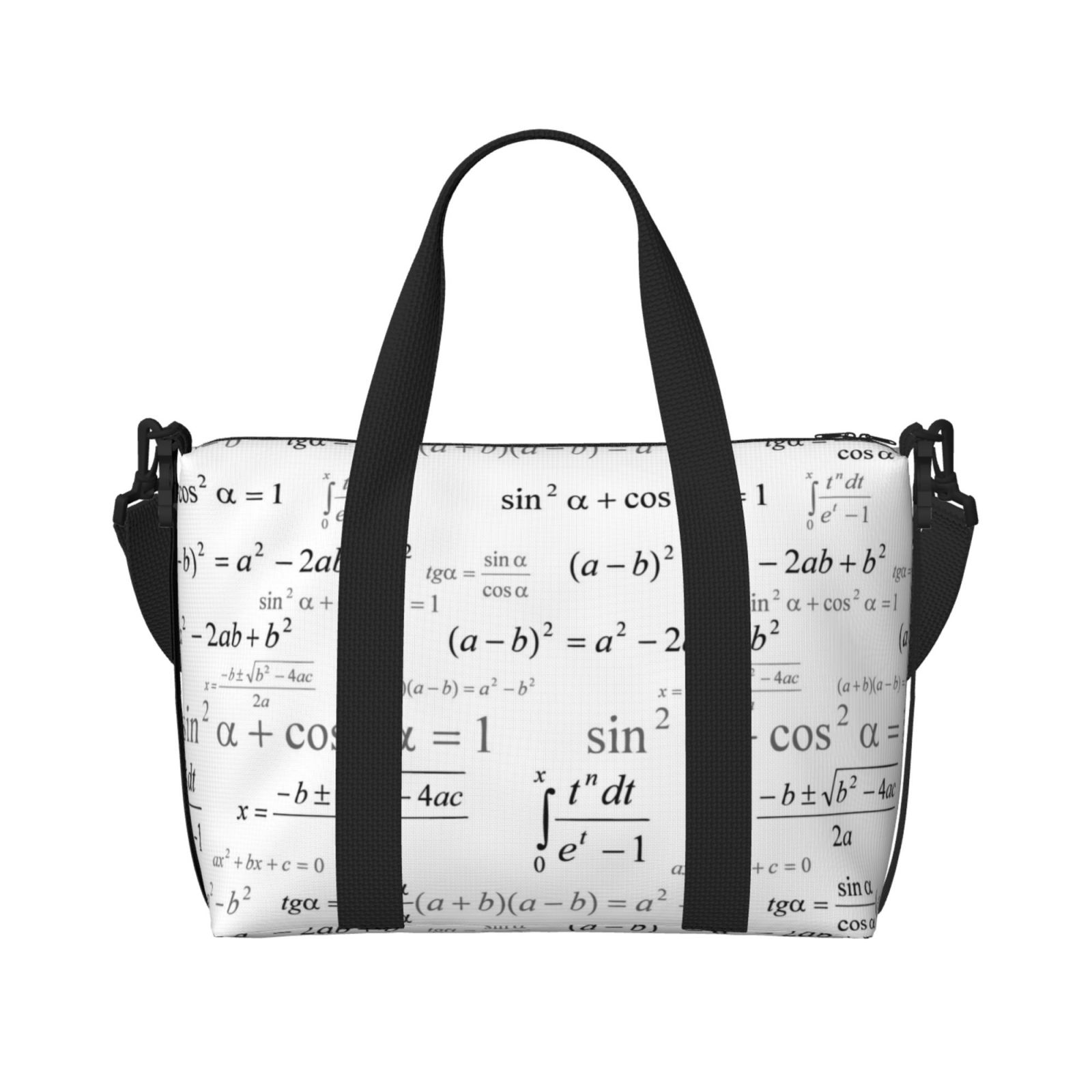 Math Tote Bag Design Example Travel Duffle Bag equation Math print Travel Tote Bags Carry on Luggage ...