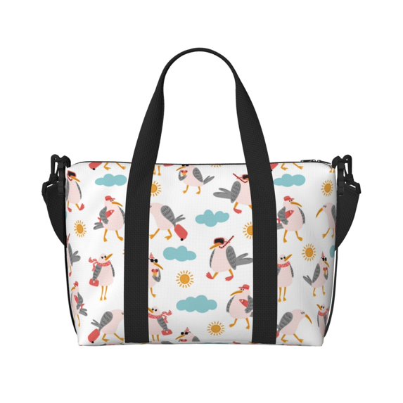 Travel Duffle Bag - funny seagulls Weekender Bags for Women/Men with Adjustable Straps Shoulder Bag Crossbody Tote Bag for Travel, Gym, Yoga