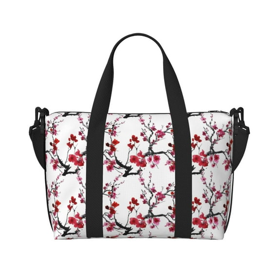 Travel Duffle Bag peach blossom Travel Tote Bags Carry on Luggage Waterproof Weekender Bags with Top Handle Adjustable Shoulde Strap for Travel Gym