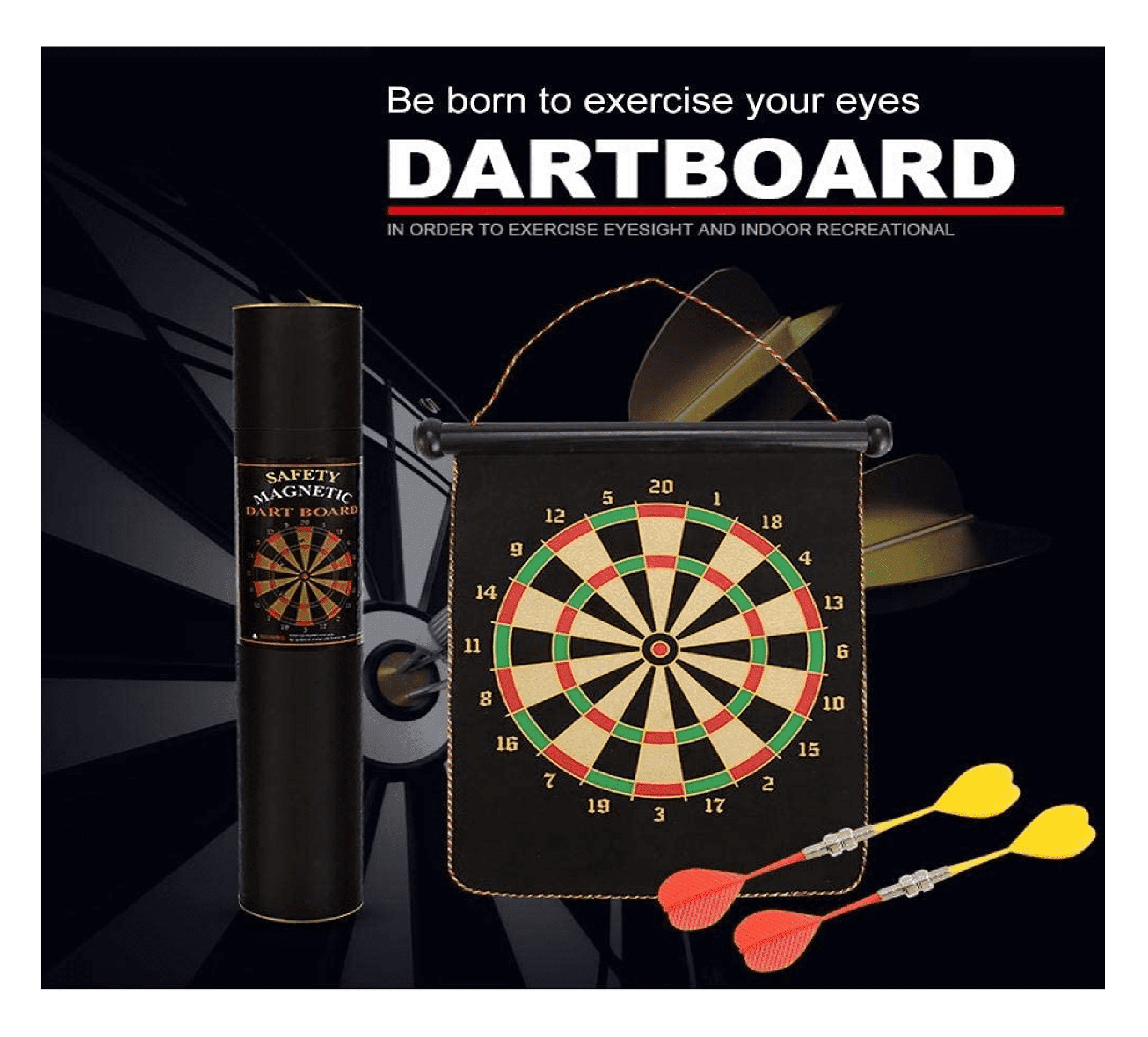 Travel (Easy Carry “Cylindrical Box”)-Magnetic Roll-up Dart Board