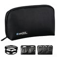 thumbnail image 1 of Travel Electronic Organizer Pouch, Water Resistant Oxford Zipper Storage Bag for Cables, Chargers and Small Accessories, Black, 1 of 9