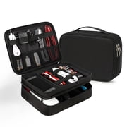 Travel Electronics Organizer Bag for Men, Portable Double Layers Digital Organizer Box for Cables,Cell Phone,Adapter, Hard Drives, Power Bank and Tablet, Electronic Accessories Storage Bag
