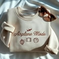 thumbnail image 1 of Travel Embroidered Sweater, Airplane Mode Embroidered Sweatshirt, Gift for Traveler, Vacation Shirt, Vacay Mode Crewneck, Pilot Shirt, 1 of 4