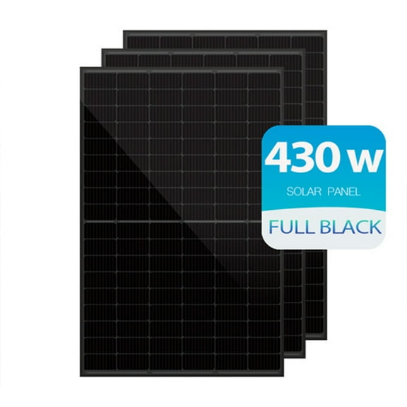 All Travel Energies 430W All Black Solar Panel, HTL420M10, Monocrystalline 108-Cell, 22% Efficiency, 1724113430mm, Durable High-Efficiency Module for Home & Commercial Use