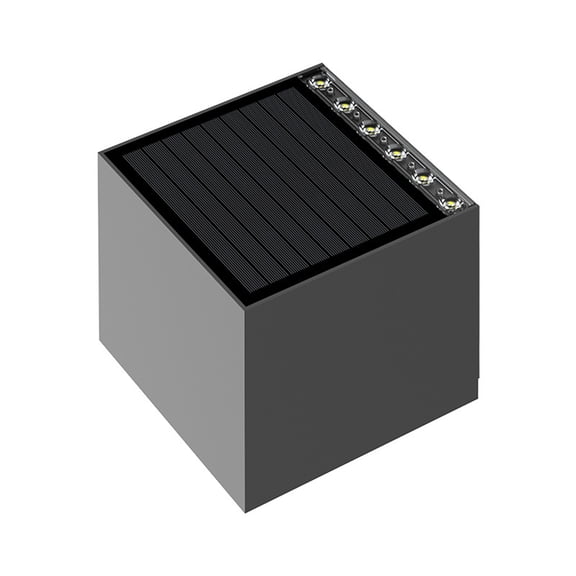 All Travel Energies SWL-32 Double Ray Solar Wall Light, 700LM 4000K Cool White LED, IP54 Waterproof, 16 LEDs, Square Outdoor Solar Light for Porch, Patio, Yard, Fence, Modern Design