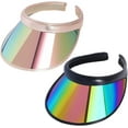 thumbnail image 1 of Travel Essential 2 Pack Sun Visor Hats Men Women UV Sports Tennis Golf Iridescent Cap UPF Headwear, 1 of 7