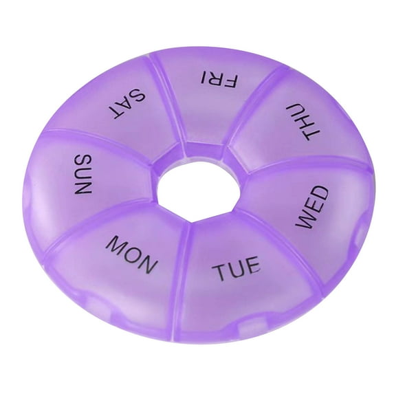 Travel Essential Large Weekly Pill Organizer 7-Sided Portable Box Planner Small Case (Seven Day Weekly Container) Medication Holder Boxes Organizer Pillbox Dispenser Organizer