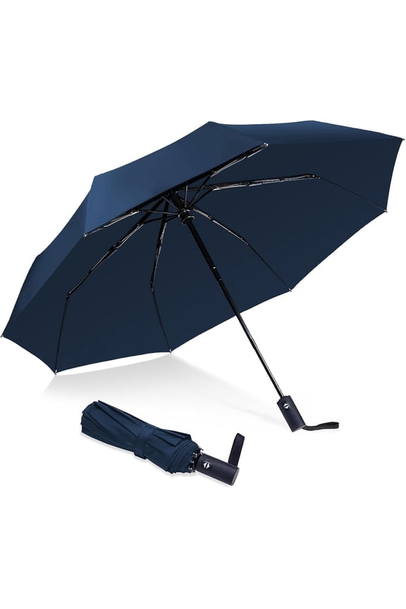 Travel Essentials Umbrella Windproof Compact Collapsible Light, Automatic, and Portable, Wind Resistant Folding Small Umbrella for Rain