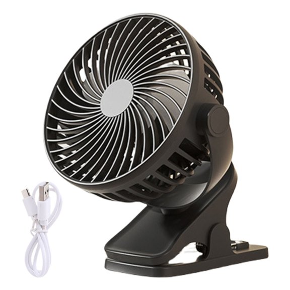 Travel Fan with 360 Degree Rotation and Three Speed Settings Quiet Desk Fan