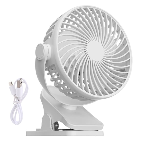 Travel Fan with 360 Degree Rotation and Three Speed Settings Quiet Desk Fan