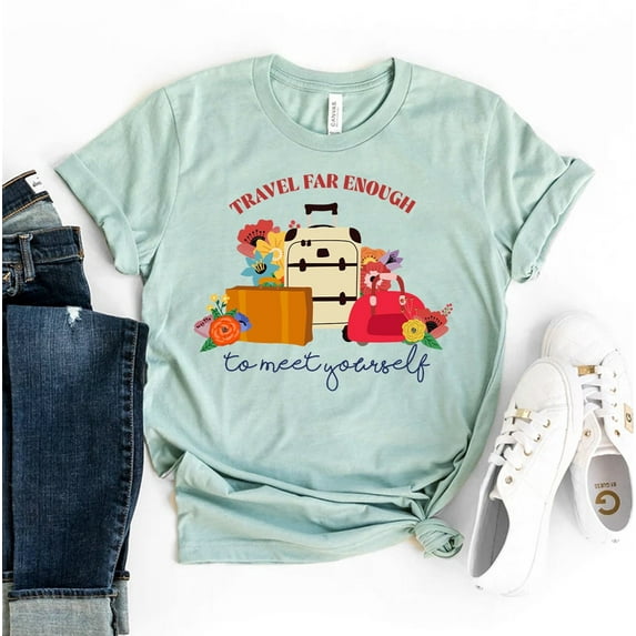 Travel Far Enough T-shirt Adventure Shirts Road Trip Shirt Gift Tee Hiking Top Motivational Outdoor Buddies Couple Tees Bucket List Vacation Explore Addict