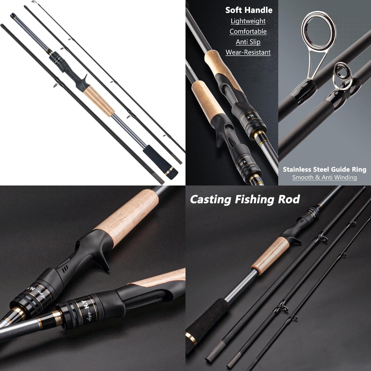 Travel Fishing Rods 4 Piece Fishing Pole Surf Casting/Spinning Rod Ultralight Fishing