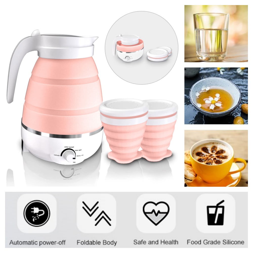 Travel Foldable Electric Kettle 600ml Portable Silicone Electric Kettle