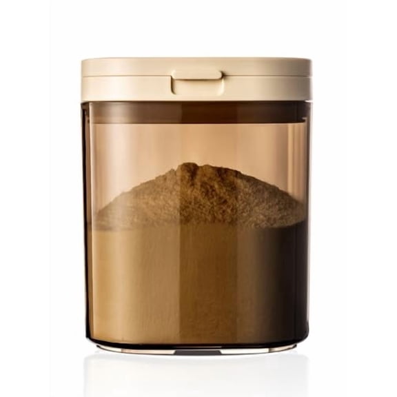 Travel Formula Dispenser, 1200ml Portable Milk Powder Container Formula Holder, Flip Top Formula Container to Go with Magnetic Spoon & Date Marker, 21OZ, 1.32LB, 600g, Brown