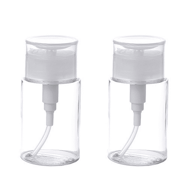 TravelFriendly, 2 x 100ml, Empty Clear Pump Bottles, Lockable Flip Cap