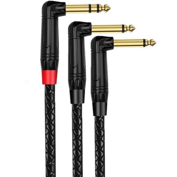 Travel Friendly 6.35mm Y Split Sound Cable Supports 2 Headphone Connection with Noise Reduced Transmission Technology