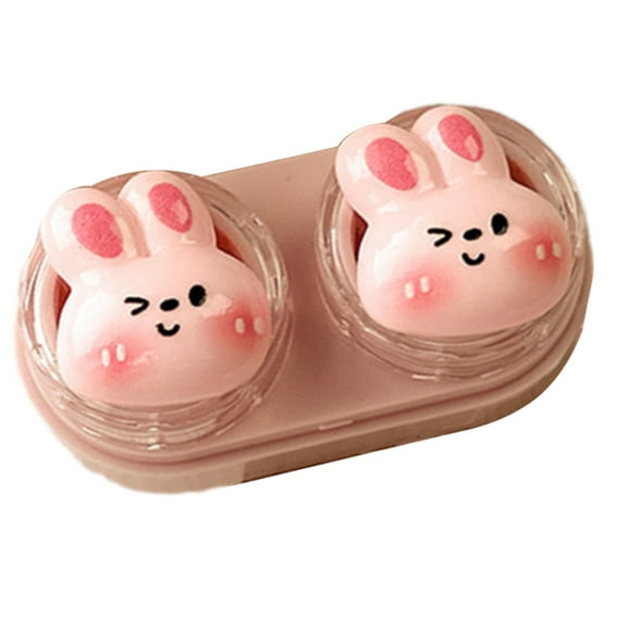 Travel Friendly Cartoon Contact Lenses Case Leakproof Hygienic Storage Case with Tweezer Wearing Tool for Daily Use