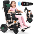 thumbnail image 1 of Bangeran Pegasus Travel Friendly Small Power Wheelchair for Slim Size, 5" Thick Comfortable Seat Cushion, LED Headlights & USB Port, Remote Controller - Bronze Green, 1 of 13