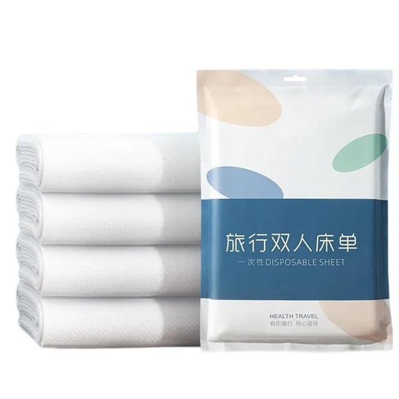 Travel Friendly Disposables Bedding Soft NonWoven Sheets, Duvet and Pillow Covers with Pandas Pattern