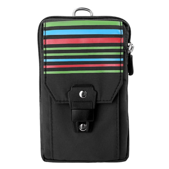 Travel Friendly Nylon Zippered Pouch with Clip for Phones, Money, and Cameras