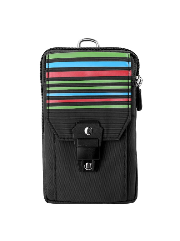 Travel Friendly Nylon Zippered Pouch with Clip for Phones, Money, and Cameras