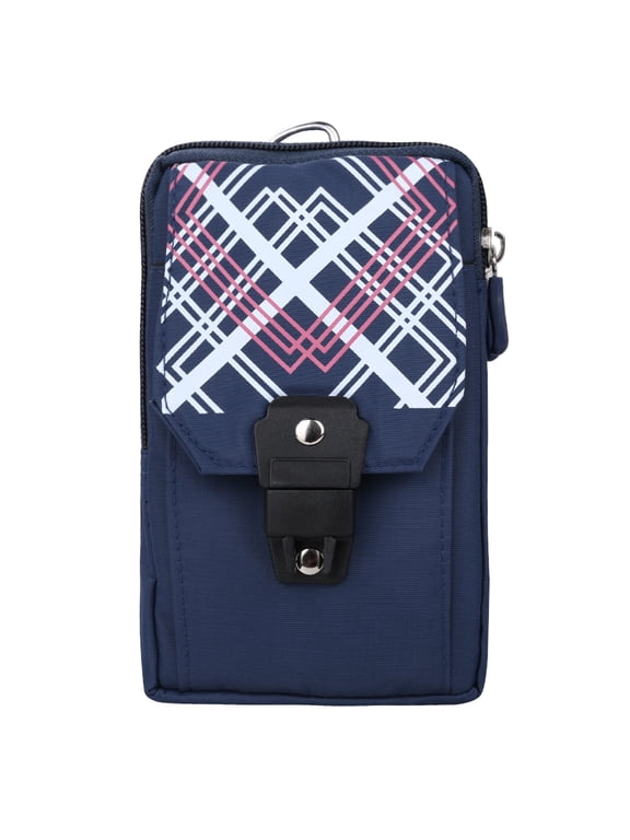 Travel Friendly Nylon Zippered Pouch with Clip for Phones, Money, and Cameras