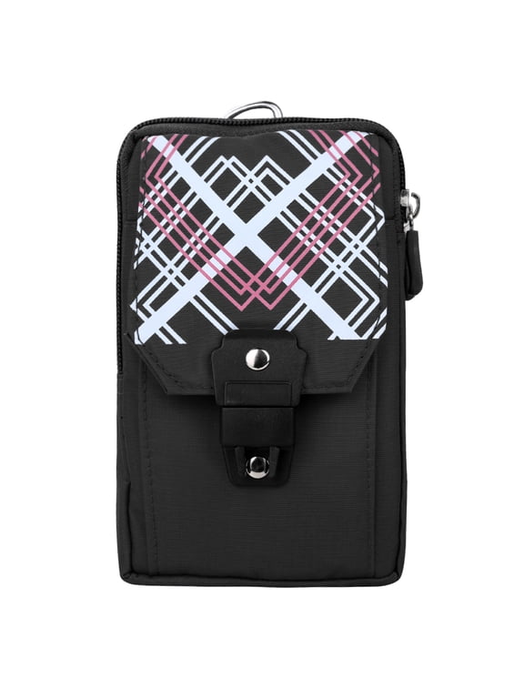 Travel Friendly Nylon Zippered Pouch with Clip for Phones, Money, and Cameras