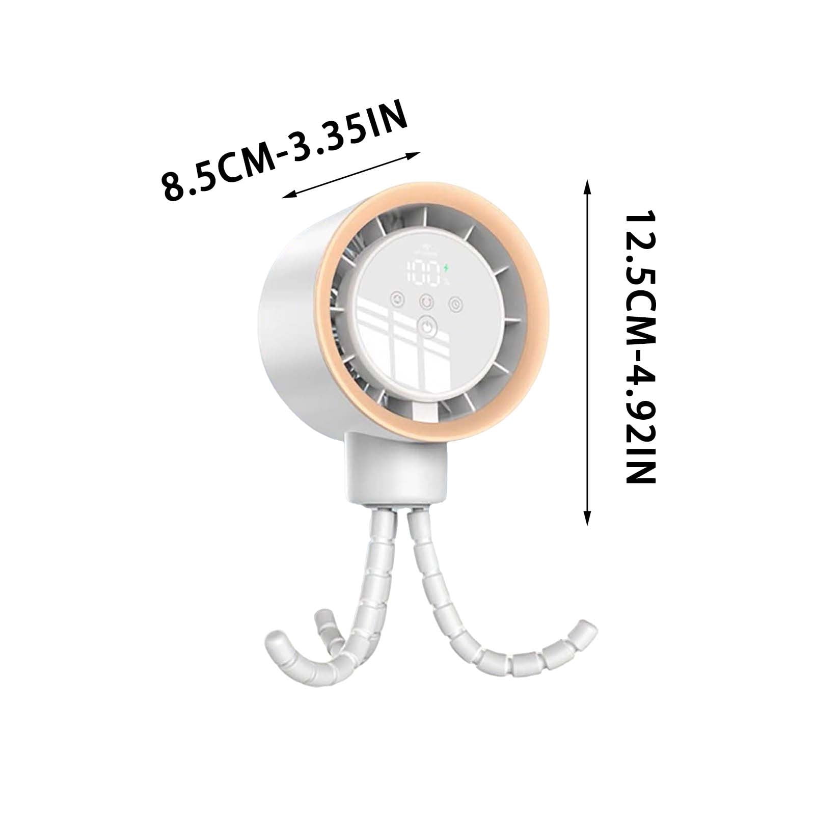Travel-Friendly Oscillating Stroller Fan with Flexible Mount, Rechargeable 100-Speed Portable Fan, Safe Quiet Outdoor Cooling Fan for Stroller, Crib, Car Seat and Travel