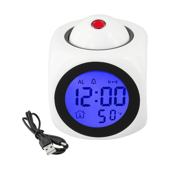 Travel Friendly Projection Clock Compact Size Usb Power Option Clear Display