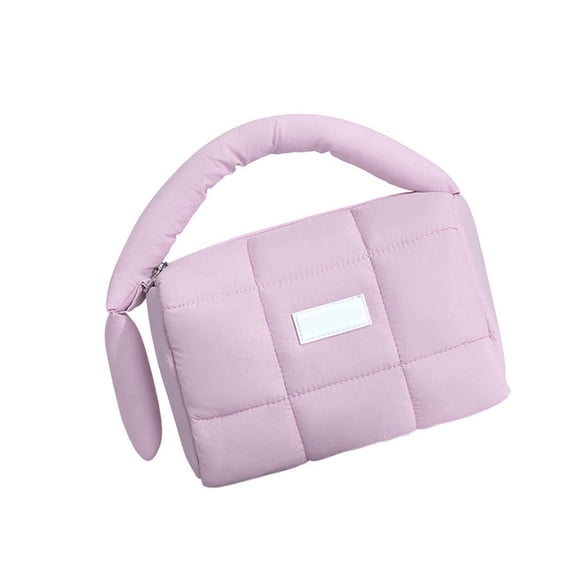 Travel Friendly Quilted Toiletry Bag Zipper Cosmetic Organized With Handle For Women Girls Nylon Storage Pouches