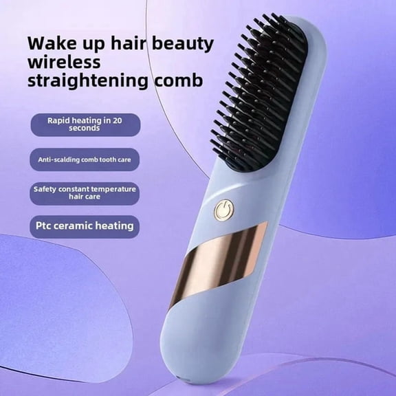 Travel-Friendly Straight Hair Comb with Charging Cable, Negative Ion Hair Care, Portable Dual-Use Design