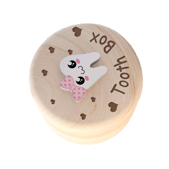 Travel-Friendly Wooden Baby Tooth Holder Gender Neutral Storage Box for First Teeth Keepsakes Nursery