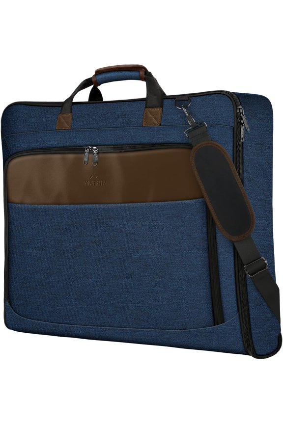 Travel Garment Bags, Large Convertible Carry On Garment Bag For Men Women, Wrinkle-Free Hanging Travel Suit Luggage with Shoulder Strap, 2 in 1 Suit Carrier Suitcase For Business Trip, Blue